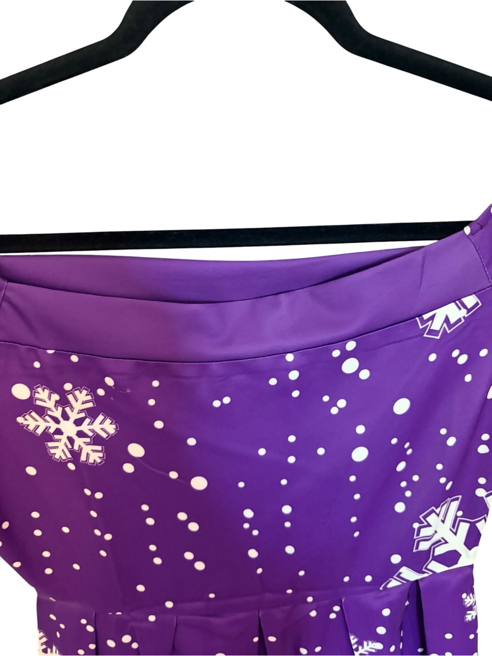 Purple Holiday Snowflake Fit & Flare Dress - Picture 4 of 7